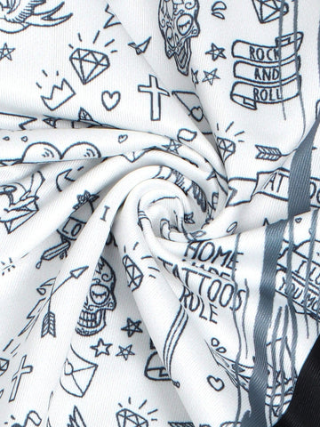 EZwear Graphic Print Biker Shorts