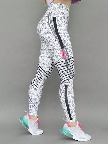 EZwear Graphic Print Biker Shorts