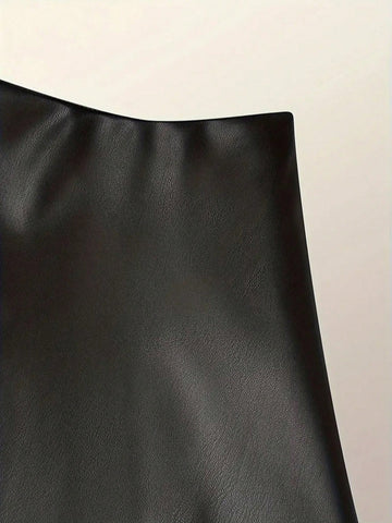 XMDFS Elegant French Style High-Waist Solid Color A-Line Skirt, Fashionable For Spring/Summer/Autumn, Suitable For Party, Commute, Women