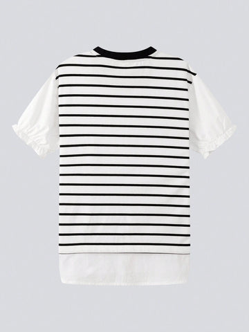 Yo2 In 1 T-Shirt Dress, Summer 2024 New Kids Striped Shirt Dress, Breathable Summer Outfit