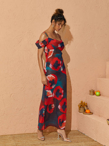 Yori Spaghetti Printed Maxi Dress