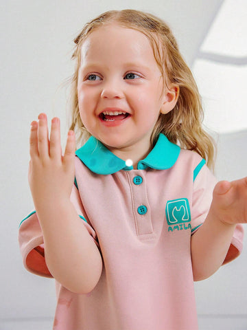 Young Girl 2024 New Summer Casual Fashionable Polo Collar Dress