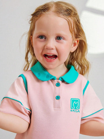 Young Girl 2024 New Summer Casual Fashionable Polo Collar Dress