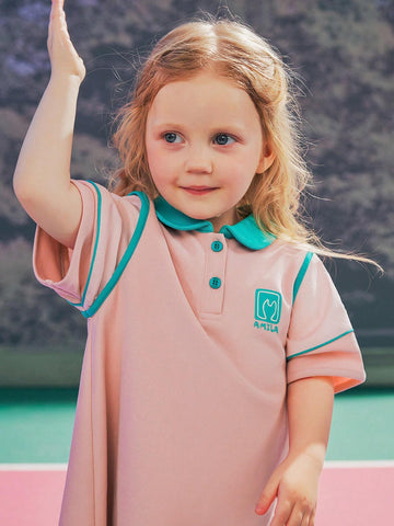 Young Girl 2024 New Summer Casual Fashionable Polo Collar Dress
