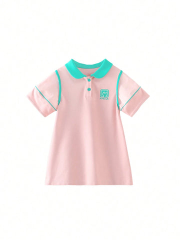 Young Girl 2024 New Summer Casual Fashionable Polo Collar Dress