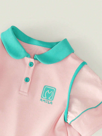 Young Girl 2024 New Summer Casual Fashionable Polo Collar Dress