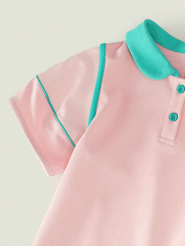 Young Girl 2024 New Summer Casual Fashionable Polo Collar Dress