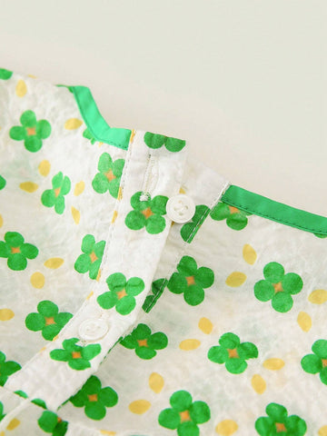 Young Girl 2024 Spring New Fresh & Cute Floral Print Long Sleeve Dress