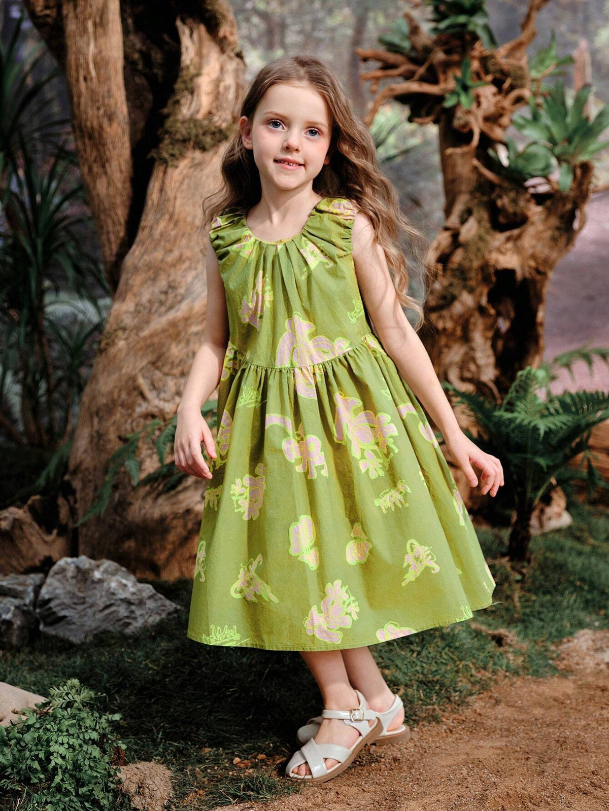 Young Girl 2024 Summer New Vintage Artistic Sleeveless Dress