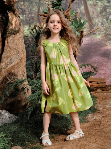 Young Girl 2024 Summer New Vintage Artistic Sleeveless Dress