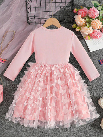 Young Girl 3D Butterfly Tulle Soft Skirt, Cute & Sweet