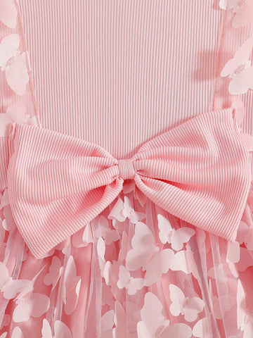 Young Girl 3D Butterfly Tulle Soft Skirt, Cute & Sweet