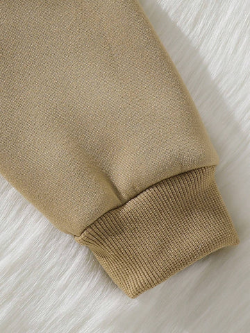 Young Girl Adorable Thickened Jumpsuit With Furry Hoodie Ears, Super Soft Warm And Windproof, Provides Infant-Like Comfort For Outdoor And Family Gatherings In Winter