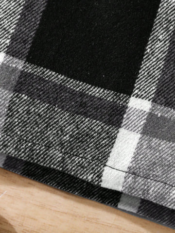 Young Girl Elegant Plaid Wool Blend A-Line Skirt, Suitable For Casual Wear And Formal Occasions