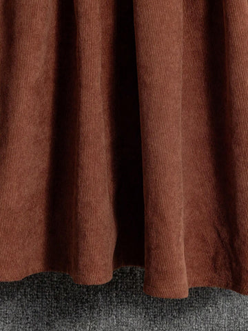 Young Girl Long Sleeve Bow-Tie Waist Casual A-Line Dress For Fall & Winter, Suitable For Everyday Wear, Casual Occasions, And Can Be Paired With Various Coats, Jackets