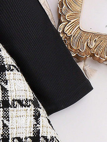 Young Girl' Autumn/Winter Bowknot Patchwork Mesh Dress With Tulle Trim