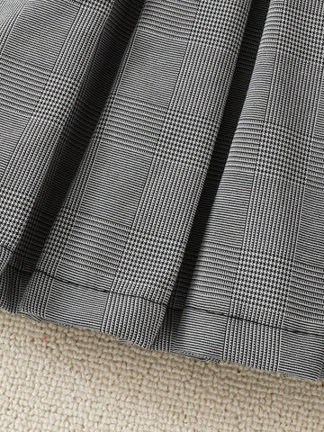 Young Girl Autumn Patchwork Ruffle Sleeve Cute Plaid Dress