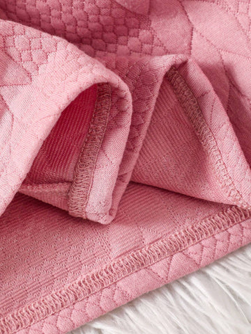 Young Girl Autumn Winter Textured Knit Padded Cap Sleeve Casual Dress