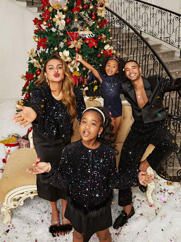 Young Girl Beaded Woven Round Neck Fitted Elegant Dress