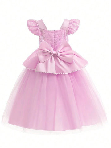 Young Girl Cap Sleeve Halloween Cosplay Dress, Princess Costume For Formal Occasion, Party, Birthday, Masquerade