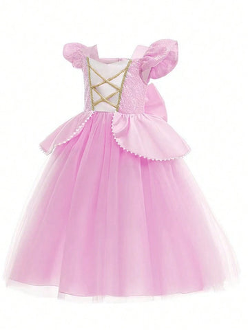 Young Girl Cap Sleeve Halloween Cosplay Dress, Princess Costume For Formal Occasion, Party, Birthday, Masquerade