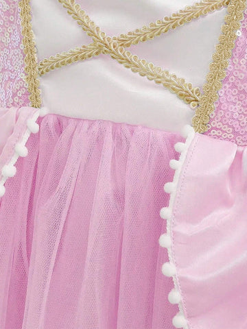 Young Girl Cap Sleeve Halloween Cosplay Dress, Princess Costume For Formal Occasion, Party, Birthday, Masquerade