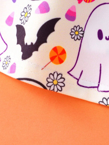 Young Girl Cap Sleeve Pumpkin Print Casual Dress