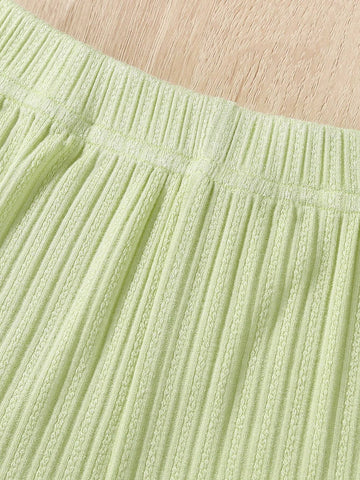 Young Girl Casual And Comfortable Pure Color Tank Top And Shorts Summer 2-Piece Set