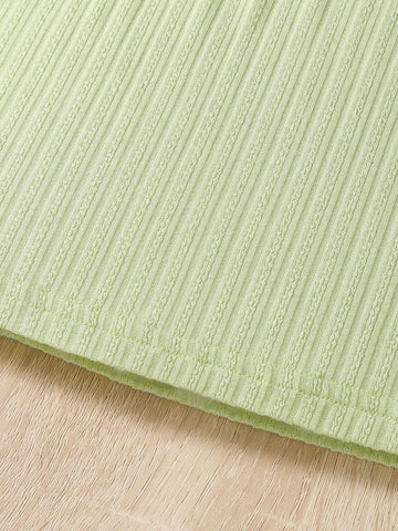 Young Girl Casual And Comfortable Pure Color Tank Top And Shorts Summer 2-Piece Set