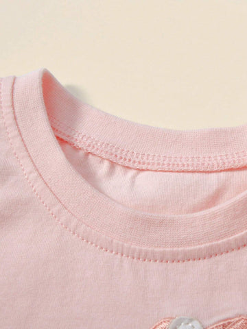 Young Girl Casual Cap Sleeve Mesh Dress Cartoon Unicorn Embroidered Pattern Digital Mesh & Print Craft Summer Breathable Style