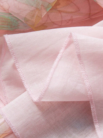 Young Girl Casual Cap Sleeve Mesh Dress Cartoon Unicorn Embroidered Pattern Digital Mesh & Print Craft Summer Breathable Style