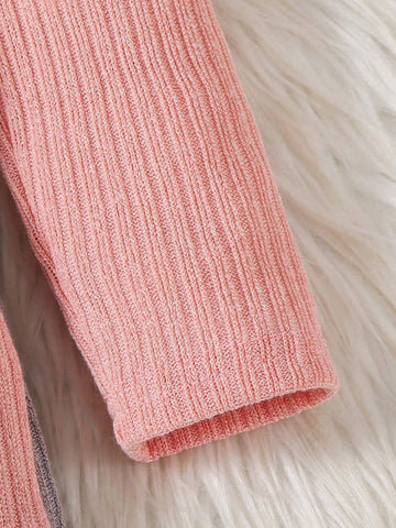 Young Girl' Casual Colorblock, Heart Print & Black Round Neck Long Sleeve Dress