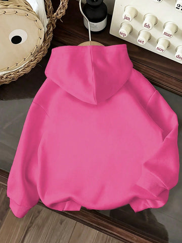 Young Girl Casual Comfortable Warm Thermal Lined Hooded Long Sleeve Sweatshirt, Autumn/Winter
