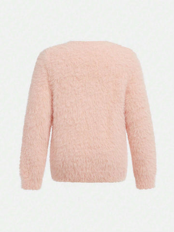 Young Girl Casual Cute School Style Comfortable Fashion Versatile Jacquard Elk Pattern Round Neck Sweater