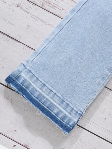 Young Girl Casual Daily Comfortable Workwear Flared Jeans