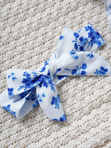 Young Girl Casual Elegant And Sweet Printed Sleeveless A-Line Dress With Bowknot And Decorative Headband, Suitable For Spring And Summer Travel And Outdoor Activities