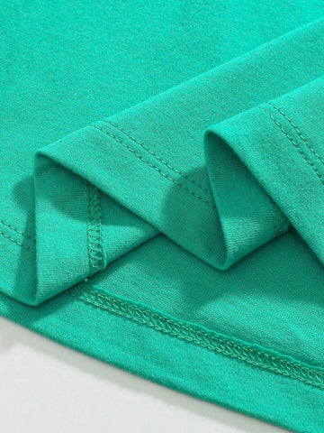 Young Girl Casual Floral Patched Short Sleeve T-Shirt, Breathable And Fashionable For Summer