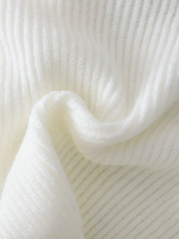 Young Girl Casual Heart Jacquard Puff Sleeve Sweater, Autumn/Winter