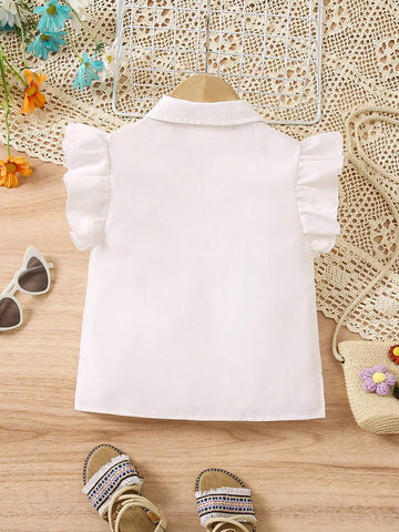 Young Girl Casual Irregular Floral Lace Shirt