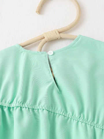 Young Girl Casual Loose Fit Irregular Short Sleeve T-Shirt Dress