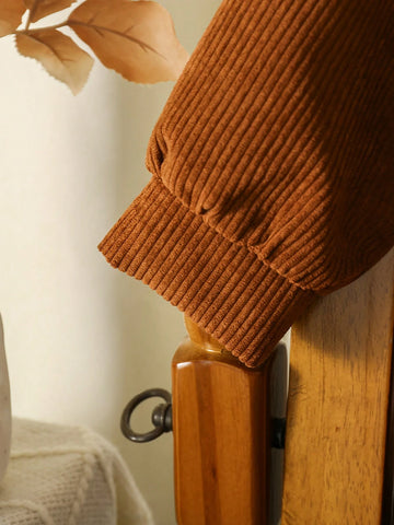 Young Girl Casual Ribbed Pocketed Dress With Detachable Belt, Suitable For Young Girl Autumn/Winter Daily Wear