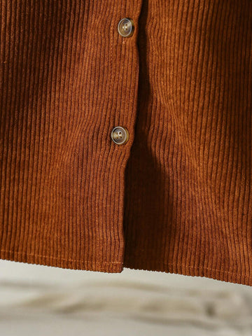 Young Girl Casual Ribbed Pocketed Dress With Detachable Belt, Suitable For Young Girl Autumn/Winter Daily Wear