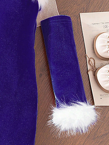 Young Girl' Christmas Design Strap Dress, Comfortable & Fashionable, Suitable For Outdoor Wear In Autumn/Winter