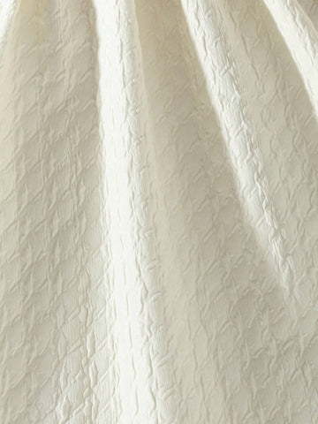 Young Girl' Color Block Dress With Peter Pan Collar, Ruffle Trim Cuffs, Bow Accent, Showing A Sweet And Adorable Style.