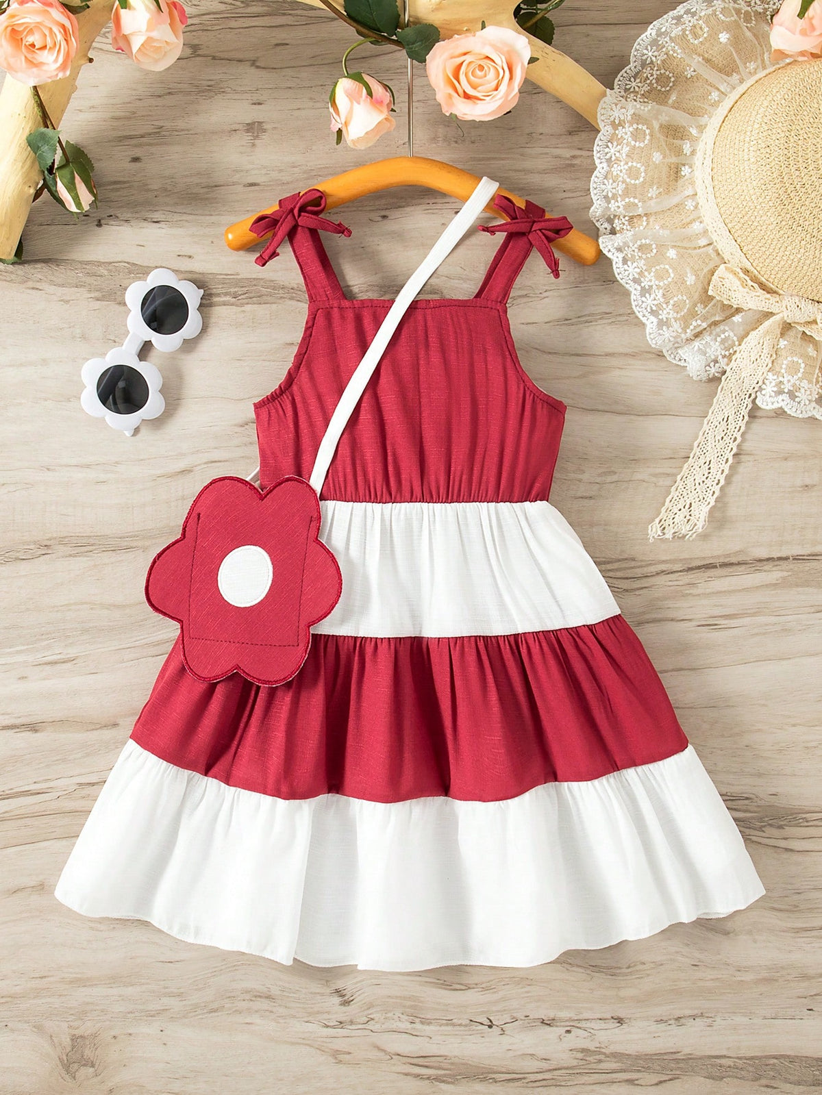 Young Girl' Colorblock Adorable Summer Cami Cake Dress