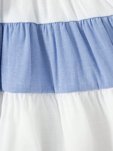 Young Girl' Colorblock Cute Summer Camisole Cake Dress