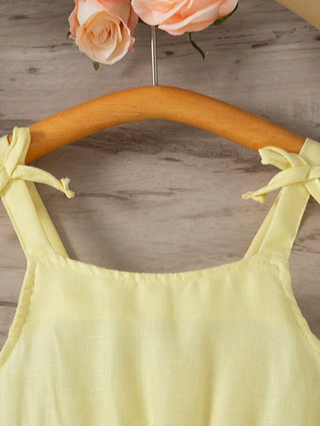 Young Girl' Colorblock Cute Summer Spaghetti Strap Cake Mini Dress
