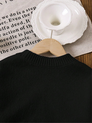 Young Girl Colorful 3D Floral Loose Casual Sweater