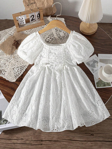 Young Girl Cool Casual Pleated Vest And Belted Green Dress