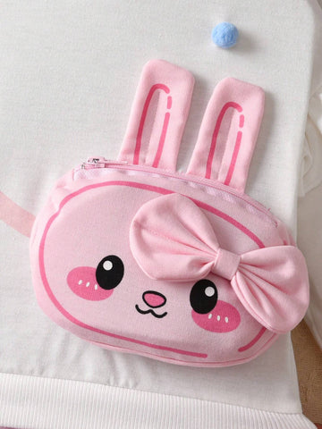 Young Girl Cute 3D Pom-Pom Sweatshirt Dress, Colorful Mesh Hem Long Sleeve Pullover Dress